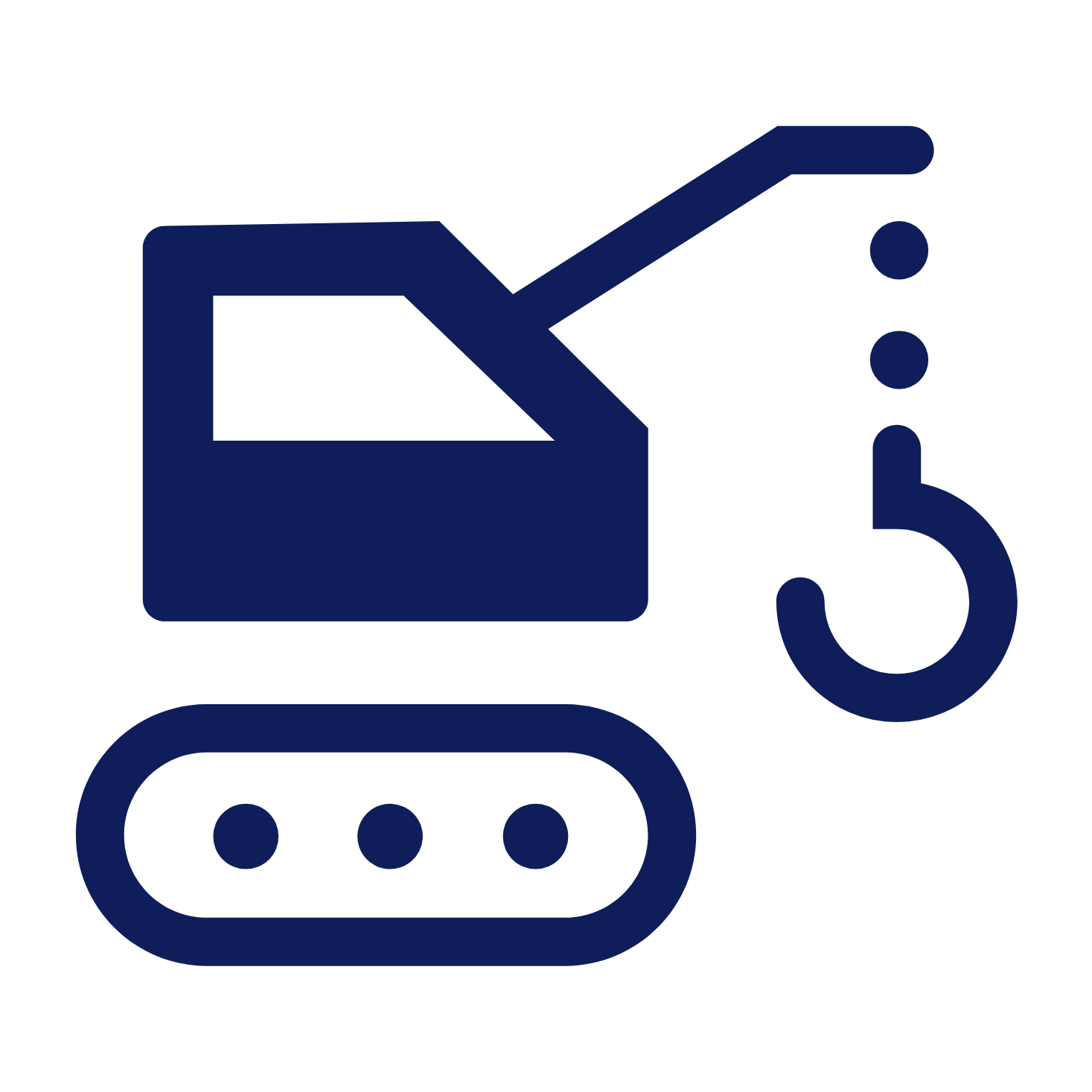 Icon eines Baggers in blau