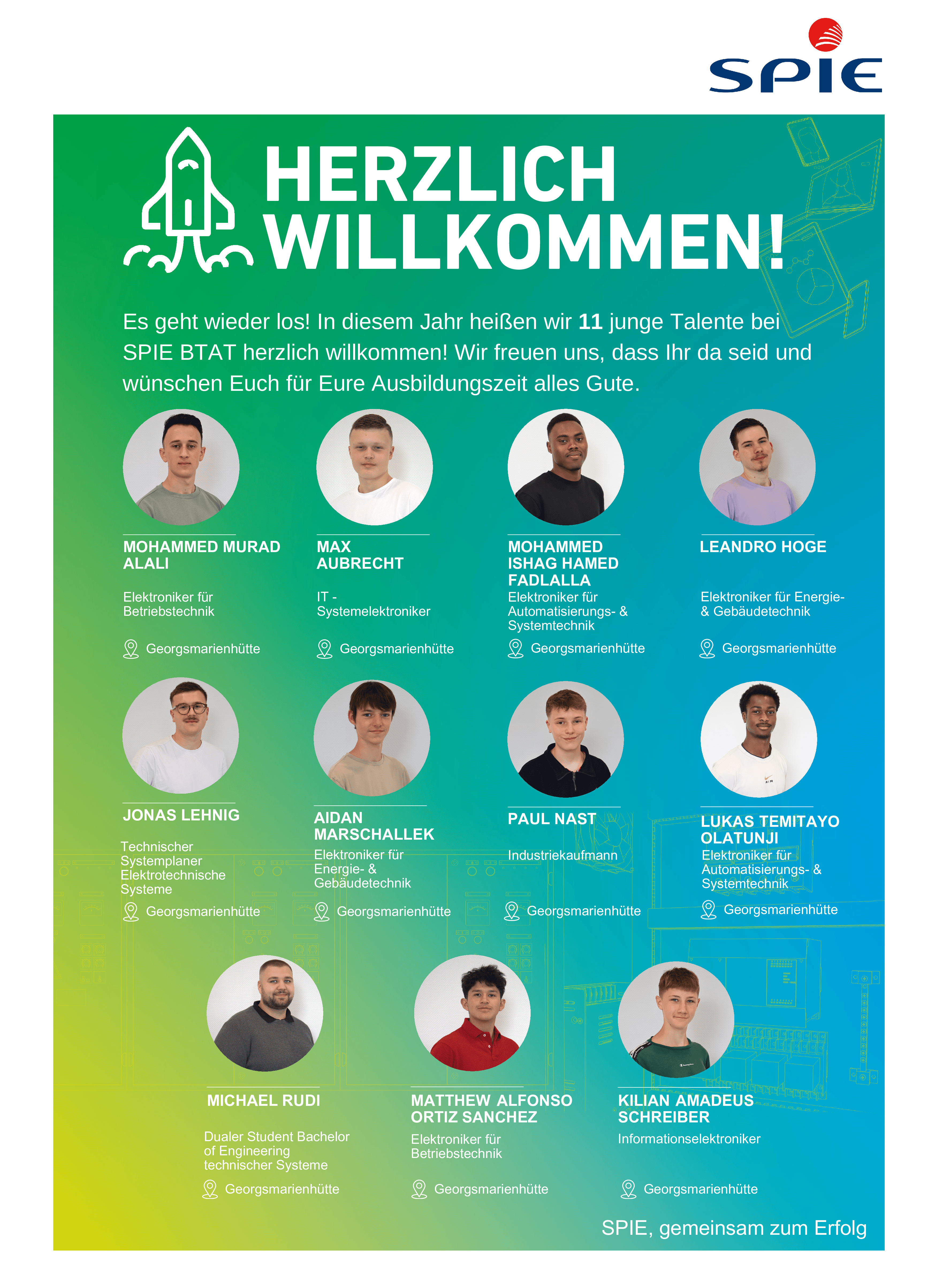 Elf neue Auszubildende